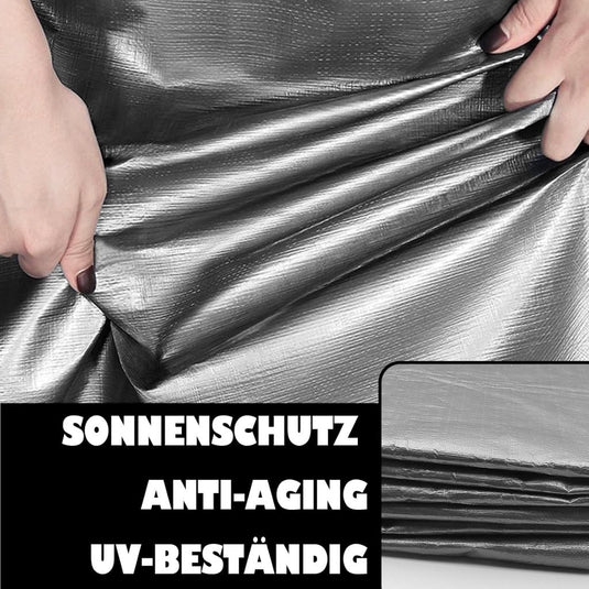 Waterdicht afdekzeil 4 x 5 meter 180 g/m² met ogen groen-zilver – PE dekzeil – beschermzeil - happygetfit.com