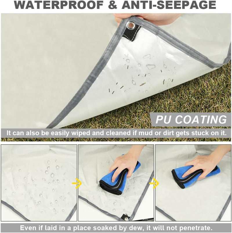 Carica l’immagine nel visualizzatore della galleria, Waterdicht tentzeil 3 x 3 meter van 210D polyester met 8 haringen en scheerlijnen – kampeertarp – hangmatbescherming - happygetfit.com
