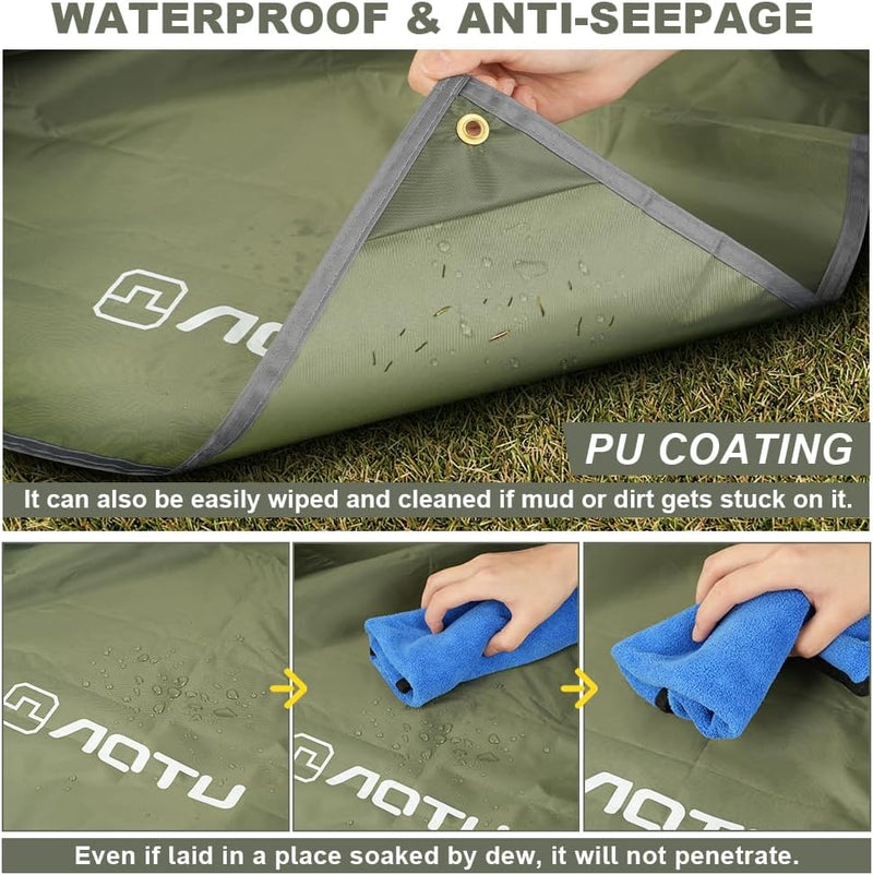 Carica l’immagine nel visualizzatore della galleria, Waterdicht tentzeil 3 x 3 meter van 210D polyester met 8 haringen en scheerlijnen – kampeertarp – hangmatbescherming - happygetfit.com
