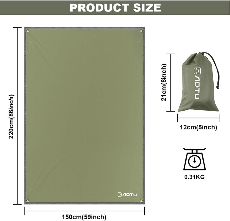 Carica l’immagine nel visualizzatore della galleria, Waterdicht tentzeil 3 x 3 meter van 210D polyester met 8 haringen en scheerlijnen – kampeertarp – hangmatbescherming - happygetfit.com
