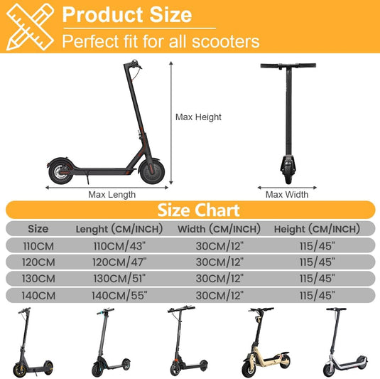 Waterdichte beschermhoes voor elektrische step van 210D Oxford met reflecterende strepen – scooterhoes – stepbescherming - happygetfit.com
