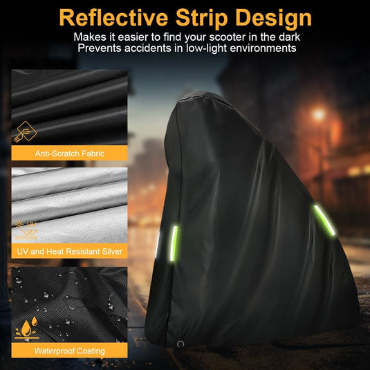 Waterdichte beschermhoes voor elektrische step van 210D Oxford met reflecterende strepen – scooterhoes – stepbescherming - happygetfit.com