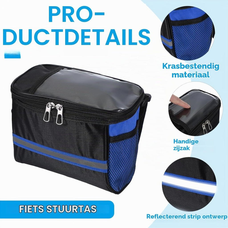 Load image into Gallery viewer, Waterdichte fietsstuurtas 21,5x13x15 cm - Fietstas frame &amp; stuur met reflectie - Fietsmand &amp; schoudertas mountainbike - happygetfit.com
