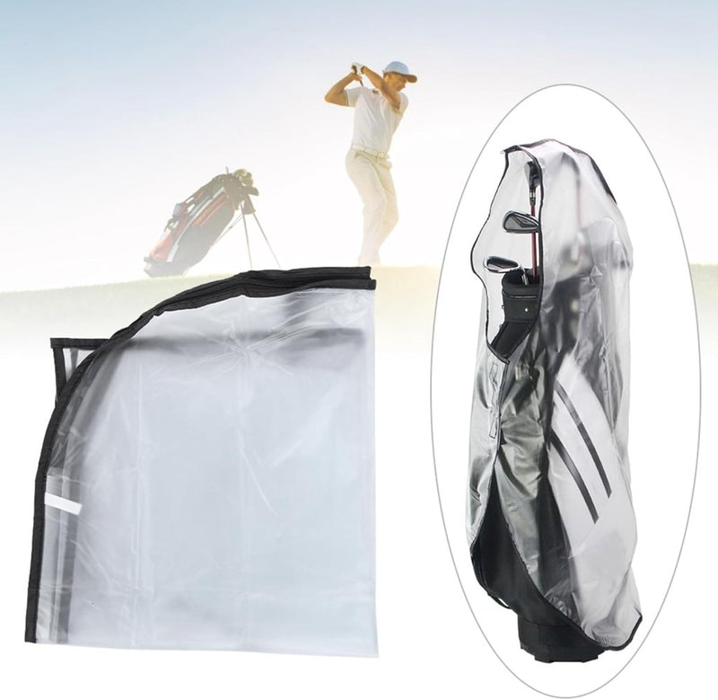 Carica l’immagine nel visualizzatore della galleria, Waterdichte golftas regenhoes van transparant PVC met ritssluiting – golfregenbescherming – golftrolley accessoires - happygetfit.com
