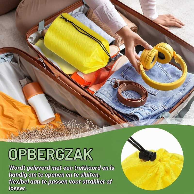 Laad afbeelding in Galerijviewer, Waterdichte opbergzak 11 x 20 cm met trekkoord oranje – stuff sack – camping accessoires - happygetfit.com
