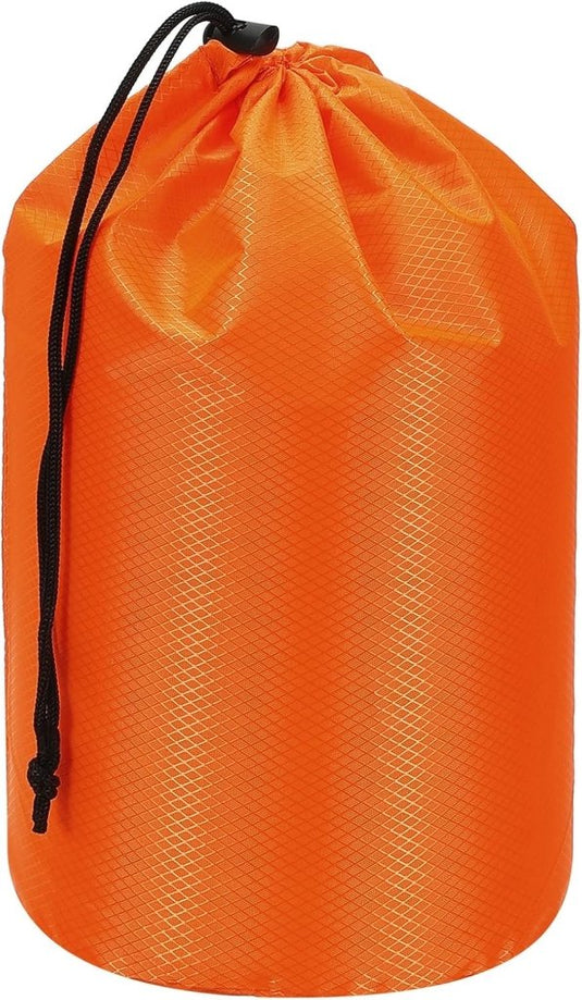 Waterdichte opbergzak 11 x 20 cm met trekkoord oranje – stuff sack – camping accessoires - happygetfit.com