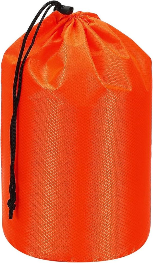 Waterdichte opbergzak 11 x 20 cm met trekkoord oranje – stuff sack – camping accessoires - happygetfit.com
