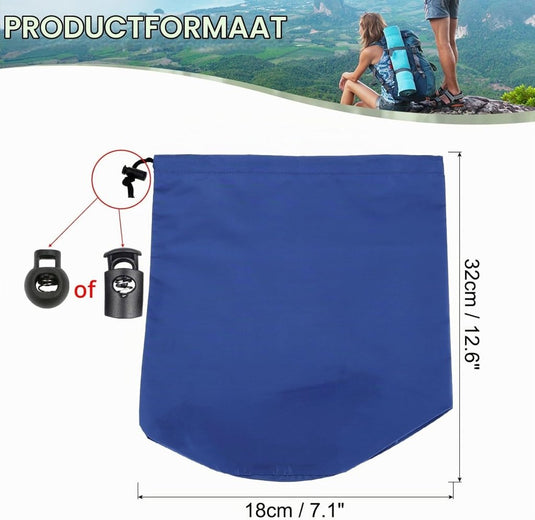 Waterdichte opbergzak 13 x 25 cm met trekkoord geel – stuff sack – camping accessoires - happygetfit.com