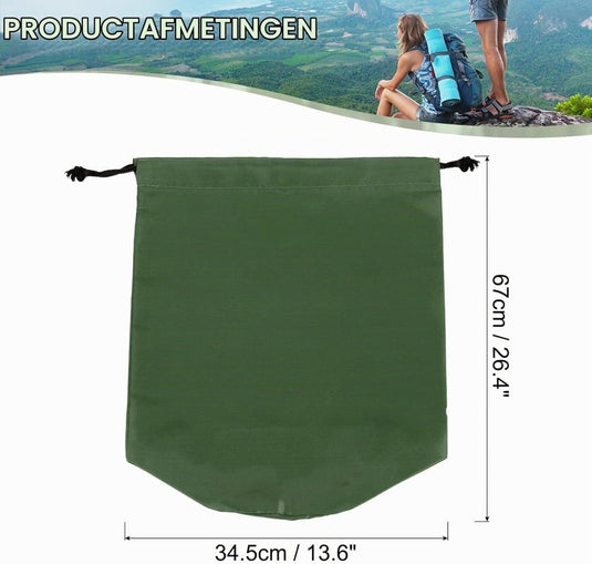 Waterdichte opbergzak 13 x 25 cm met trekkoord geel – stuff sack – camping accessoires - happygetfit.com