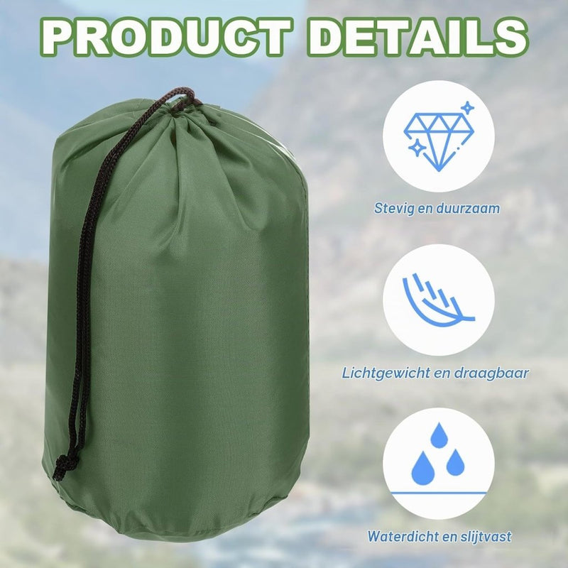Carica l’immagine nel visualizzatore della galleria, Waterdichte opbergzak 13 x 25 cm met trekkoord geel – stuff sack – camping accessoires - happygetfit.com
