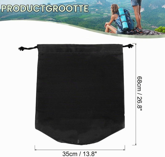 Waterdichte opbergzak 13 x 25 cm met trekkoord geel – stuff sack – camping accessoires - happygetfit.com