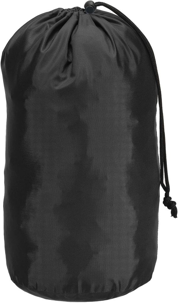 Laad afbeelding in Galerijviewer, Waterdichte opbergzak 16 x 32 cm met trekkoord zwart – stuff sack – camping accessoires - happygetfit.com
