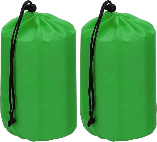 Waterdichte opbergzakken 2 stuks 13 x 25 cm met trekkoord donkergrijs – stuff sacks – camping accessoires - happygetfit.com