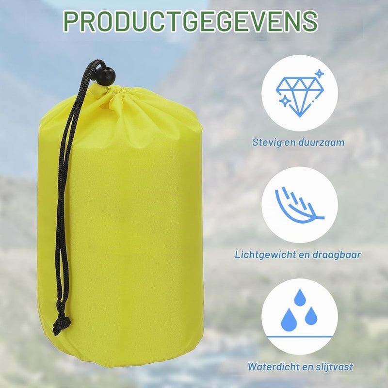 Carica l’immagine nel visualizzatore della galleria, Waterdichte opbergzakken 2 stuks 13 x 25 cm met trekkoord donkergrijs – stuff sacks – camping accessoires - happygetfit.com
