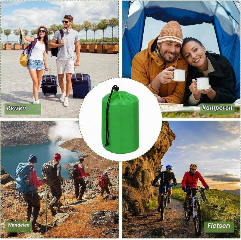 Carica l’immagine nel visualizzatore della galleria, Waterdichte opbergzakken 2 stuks 13 x 25 cm met trekkoord donkergrijs – stuff sacks – camping accessoires - happygetfit.com
