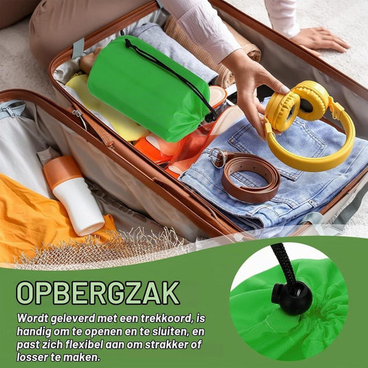 Waterdichte opbergzakken 2 stuks 13 x 25 cm met trekkoord donkergrijs – stuff sacks – camping accessoires - happygetfit.com