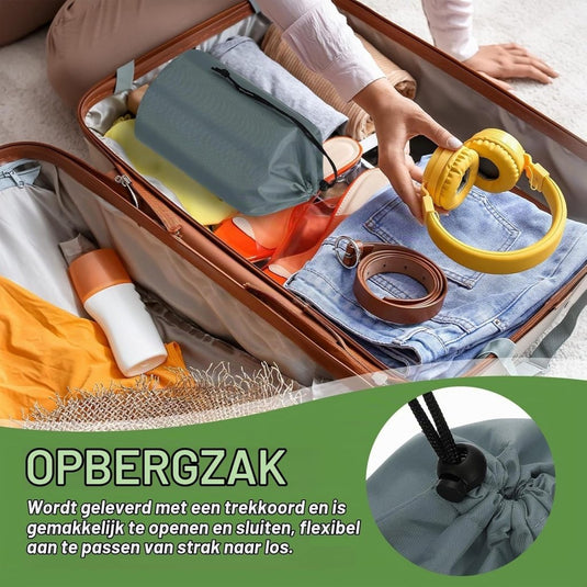 Waterdichte opbergzakken 2 stuks 13 x 25 cm met trekkoord donkergrijs – stuff sacks – camping accessoires - happygetfit.com