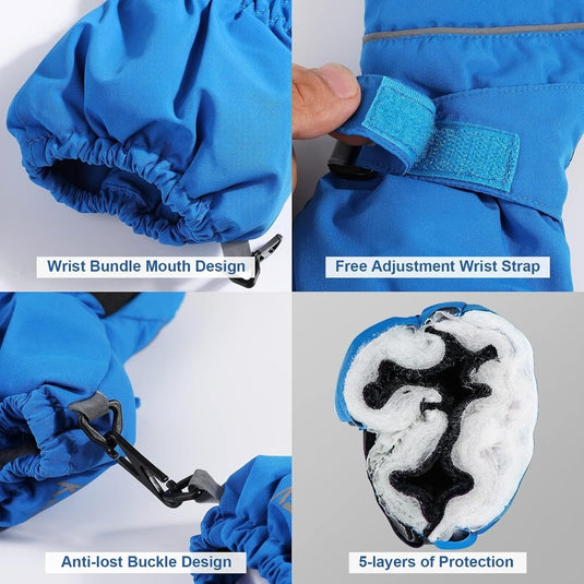 Waterdichte skihandschoenen voor kinderen 4-6 jaar - happygetfit.com