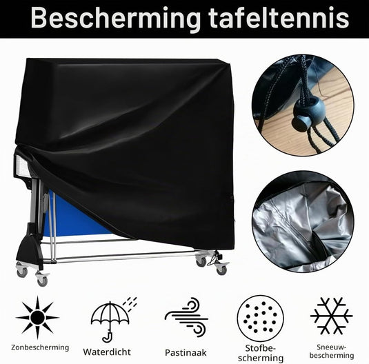 Waterdichte tafeltennishoes 185 x 70 x 165 cm van 210D Oxford met UV-bescherming – pingpongbescherming – tafeltennisafdekking - happygetfit.com