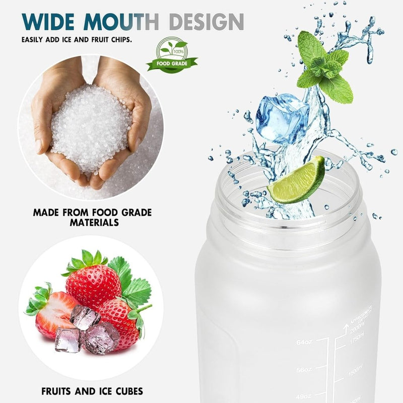 Chargez l'image dans la visionneuse de la galerie, Waterfles 2 liter met rietje en lekvrije dop van BPA-vrij kunststof – sportdrinkfles – fitnessaccessoires - happygetfit.com

