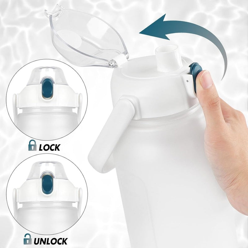 Chargez l'image dans la visionneuse de la galerie, Waterfles 2 liter met rietje en lekvrije dop van BPA-vrij kunststof – sportdrinkfles – fitnessaccessoires - happygetfit.com
