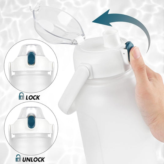Waterfles 2 liter met rietje en lekvrije dop van BPA-vrij kunststof – sportdrinkfles – fitnessaccessoires - happygetfit.com