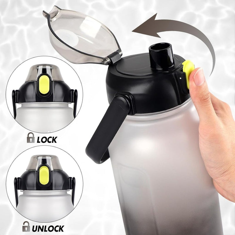 Chargez l'image dans la visionneuse de la galerie, Waterfles 2 liter met rietje en lekvrije dop van BPA-vrij kunststof – sportdrinkfles – fitnessaccessoires - happygetfit.com
