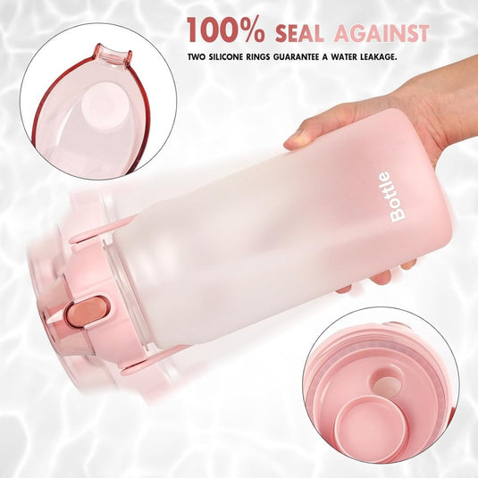 Waterfles 2 liter met rietje en lekvrije dop van BPA-vrij kunststof – sportdrinkfles – fitnessaccessoires - happygetfit.com