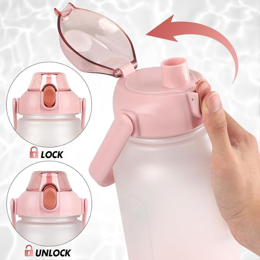 Waterfles 2 liter met rietje en lekvrije dop van BPA-vrij kunststof – sportdrinkfles – fitnessaccessoires - happygetfit.com