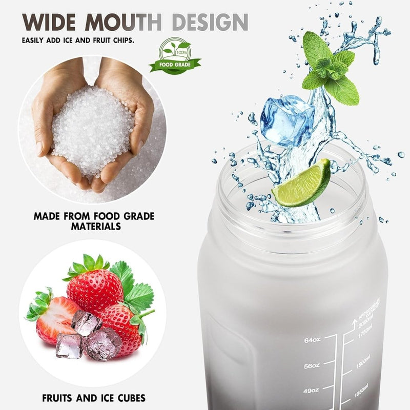Chargez l'image dans la visionneuse de la galerie, Waterfles 2 liter met rietje en lekvrije dop van BPA-vrij kunststof – sportdrinkfles – fitnessaccessoires - happygetfit.com
