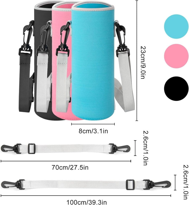 Laad afbeelding in Galerijviewer, Waterfleshouders 3 stuks van neopreen voor drinkflessen van 1200 tot 1500 ml – flessendraagtas – wandelaccessoires - happygetfit.com
