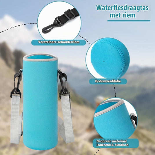 Waterfleshouders 3 stuks van neopreen voor drinkflessen van 1200 tot 1500 ml – flessendraagtas – wandelaccessoires - happygetfit.com