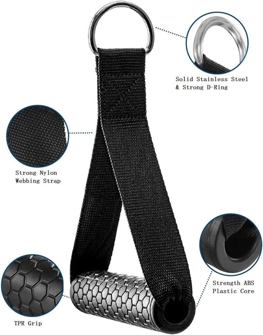 Weerstandsband handgrepen set van 2 zwart - happygetfit.com
