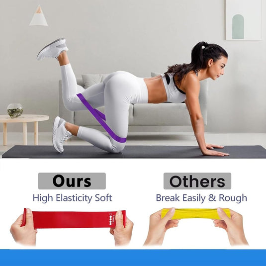 Weerstandsbanden set 5 stuks met 5 weerstandsniveaus en draagtas – fitnessbanden – resistance bands - happygetfit.com