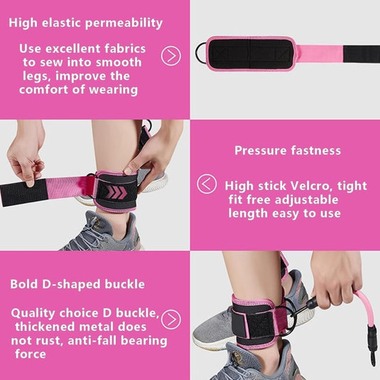 Weerstandsbanden, voetlussen, enkelriem, trekkoord, fitness, voor dames en heren, fitnesstraining, beenweerstandsbanden, voor booty workouts, kickbacks hip gluteus-training - happygetfit.com