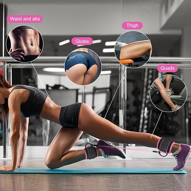 Chargez l'image dans la visionneuse de la galerie, Weerstandsbanden, voetlussen, enkelriem, trekkoord, fitness, voor dames en heren, fitnesstraining, beenweerstandsbanden, voor booty workouts, kickbacks hip gluteus-training - happygetfit.com
