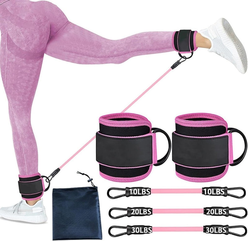 Chargez l'image dans la visionneuse de la galerie, Weerstandsbanden, voetlussen, enkelriem, trekkoord, fitness, voor dames en heren, fitnesstraining, beenweerstandsbanden, voor booty workouts, kickbacks hip gluteus-training - happygetfit.com
