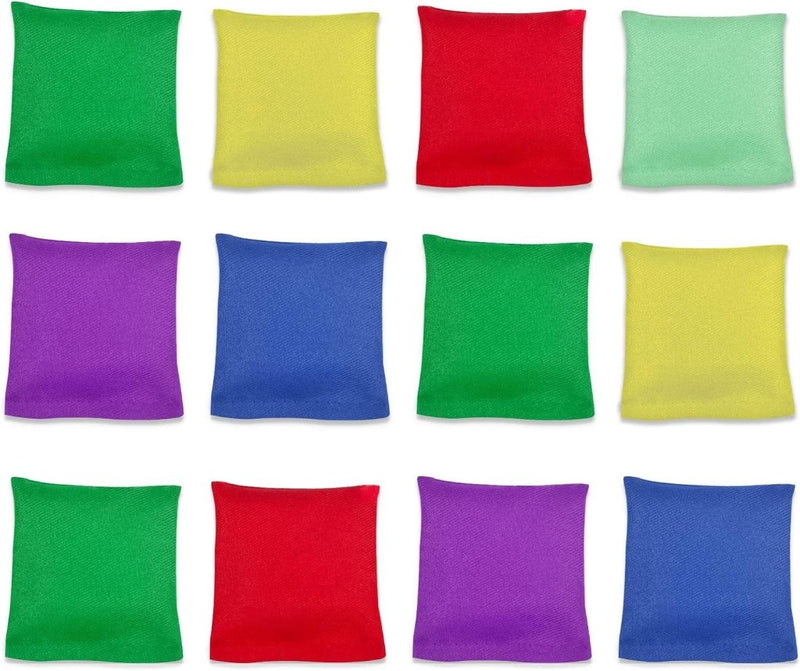 Bild im Galerie-Viewer laden, Werpspel zakjes voor kinderen 12 stuks van polyester met kleikorrels 7,5 x 7,5 cm voor buitenspellen – pittenzakjes – mikspel - happygetfit.com

