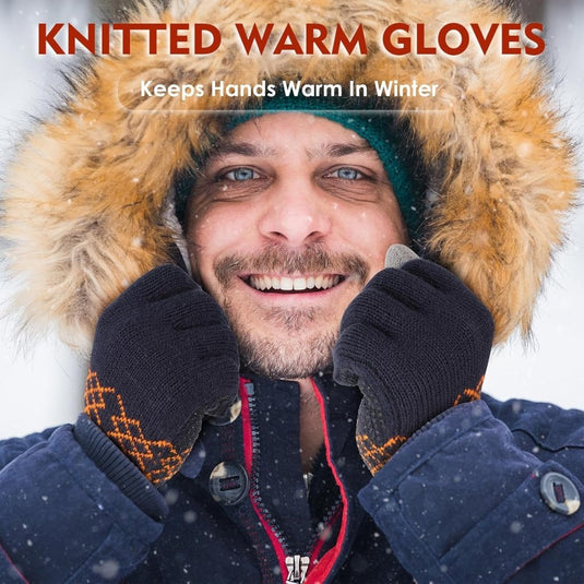 Winterhandschoenen, touchscreen-handschoenen, fleece, stretch, gebreide handschoenen, sport, warme loophandschoenen, indoor-outdoorsport, voor dames en heren - happygetfit.com