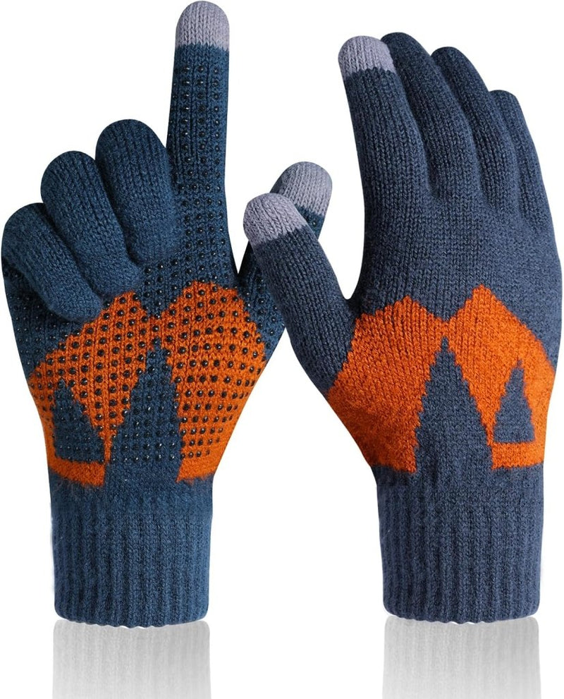 Laad afbeelding in Galerijviewer, Winterhandschoenen, touchscreen-handschoenen, fleece, stretch, gebreide handschoenen, sport, warme loophandschoenen, indoor-outdoorsport, voor dames en heren - happygetfit.com
