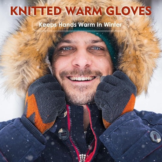 Winterhandschoenen, touchscreen-handschoenen, fleece, stretch, gebreide handschoenen, sport, warme loophandschoenen, indoor-outdoorsport, voor dames en heren - happygetfit.com