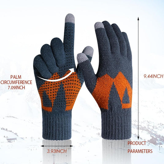 Winterhandschoenen, touchscreen-handschoenen, fleece, stretch, gebreide handschoenen, sport, warme loophandschoenen, indoor-outdoorsport, voor dames en heren - happygetfit.com