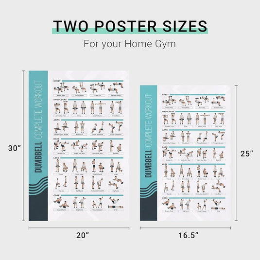 Workout oefenposters set van 8 stuks 51 x 76 cm - happygetfit.com