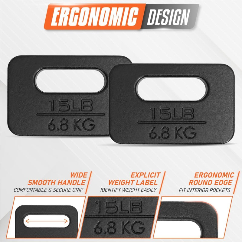 Laad afbeelding in Galerijviewer, Yes4All Cast Iron Rucking Weight for Backpack, Training Weight Plate with Ergonomic Rounded Handle, Protective Glossy Finish for Weighted Walking, Hiking, Rucking, Resistance Workout - happygetfit.com
