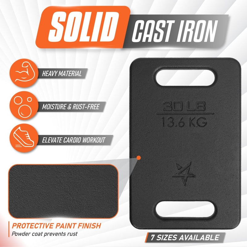 Laad afbeelding in Galerijviewer, Yes4All Cast Iron Rucking Weight for Backpack, Training Weight Plate with Ergonomic Rounded Handle, Protective Glossy Finish for Weighted Walking, Hiking, Rucking, Resistance Workout - happygetfit.com
