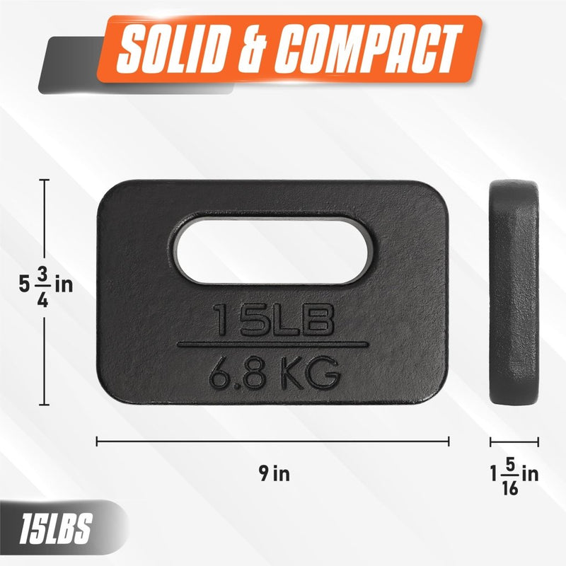 Laad afbeelding in Galerijviewer, Yes4All Cast Iron Rucking Weight for Backpack, Training Weight Plate with Ergonomic Rounded Handle, Protective Glossy Finish for Weighted Walking, Hiking, Rucking, Resistance Workout - happygetfit.com
