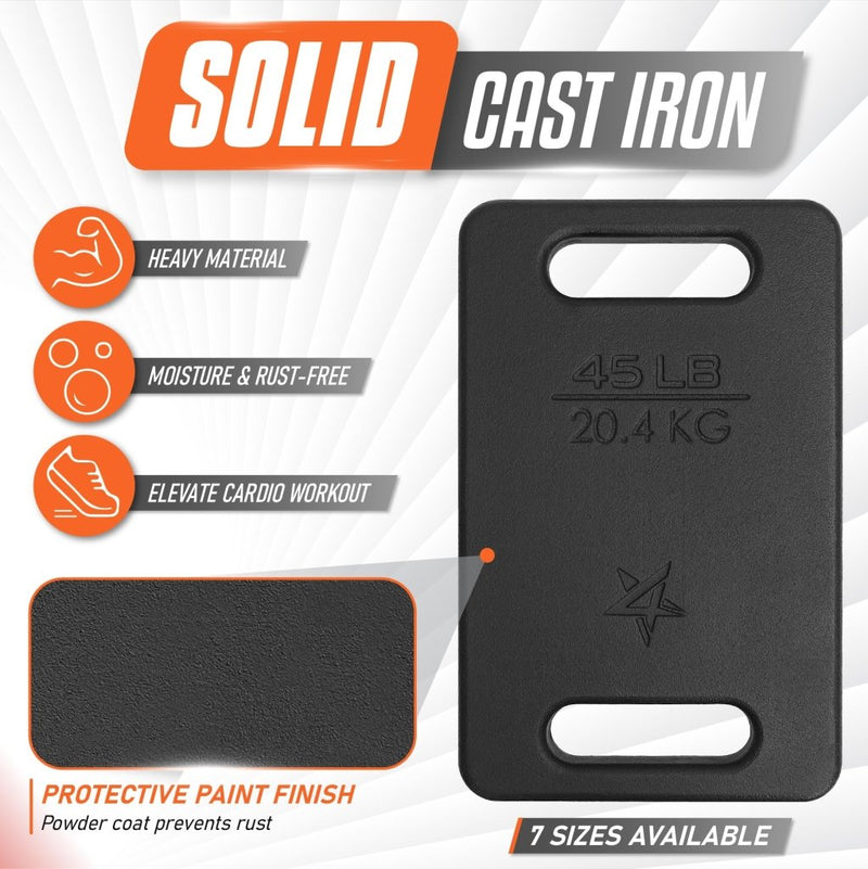 Laad afbeelding in Galerijviewer, Yes4All Cast Iron Rucking Weight for Backpack, Training Weight Plate with Ergonomic Rounded Handle, Protective Glossy Finish for Weighted Walking, Hiking, Rucking, Resistance Workout - happygetfit.com
