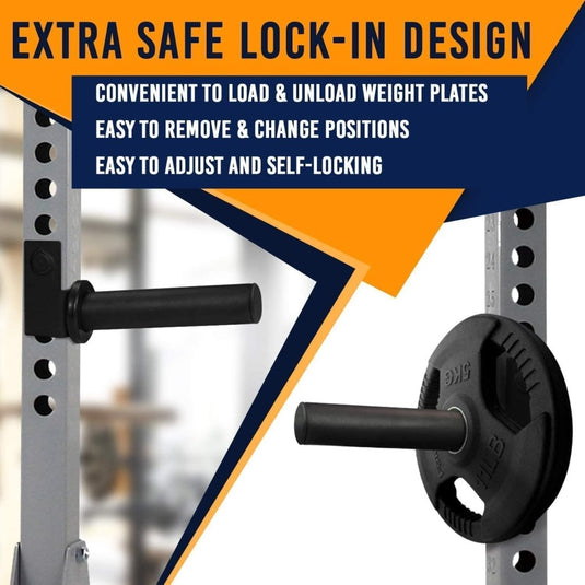 Yes4All Power Rack J-Hooks 2x2 + Weight Holder Attachment 2x2 - happygetfit.com