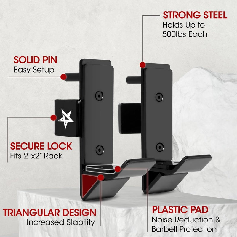Laad afbeelding in Galerijviewer, Yes4All Power Rack J-Hooks 2x2 + Weight Holder Attachment 2x2 - happygetfit.com
