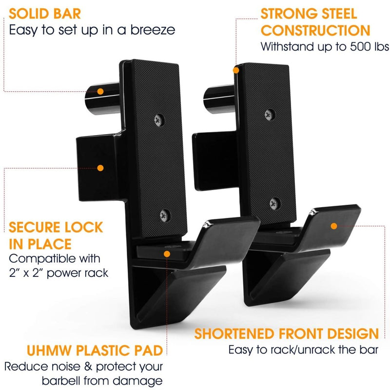 Laad afbeelding in Galerijviewer, Yes4All Power Rack J-Hooks 2x2 + Weight Holder Attachment 2x2 - happygetfit.com
